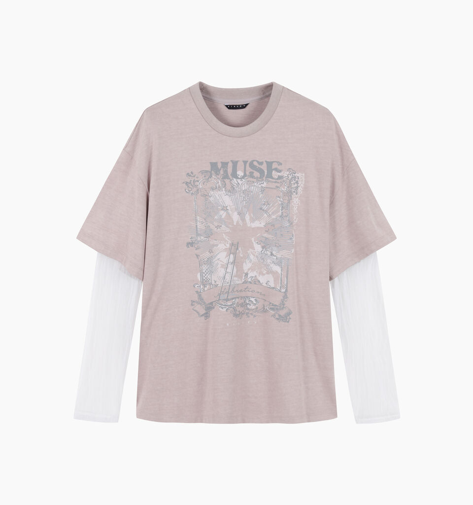 T-SHIRT L/S - sisley k long sleeve t-shirt - Soft Pink | Sisley K image number 2